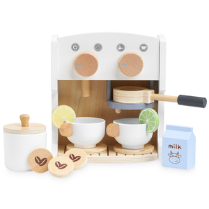 Macchina per caffè e tè in legno con accessori - caffetteria