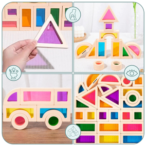 Blocchi di legno arcobaleno - 25 elementi