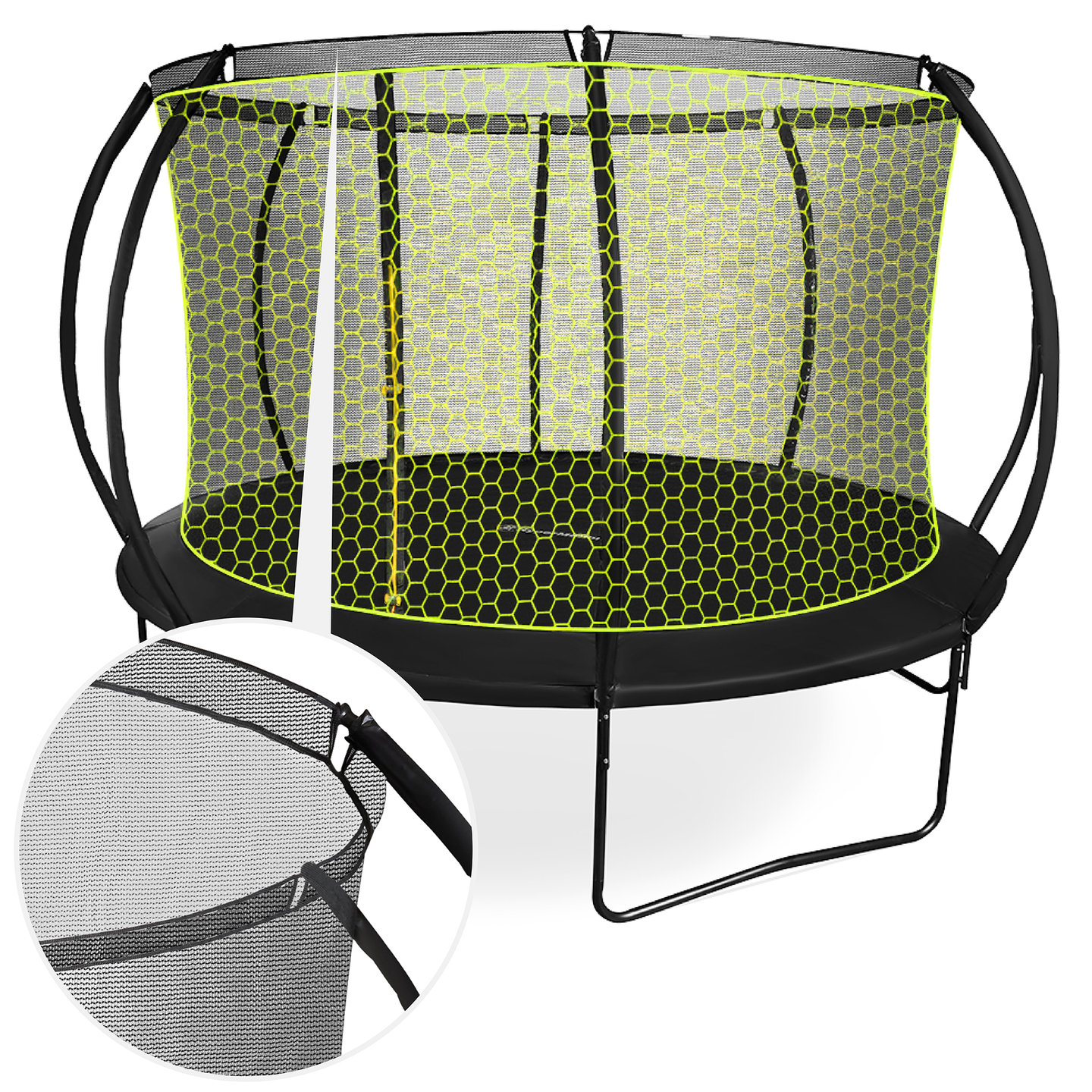 Trampolino da giardino XXL per bambini HyperMotion - 366 cm 12FT - con scala e rete interna - per casa e giardino - 150 kg max