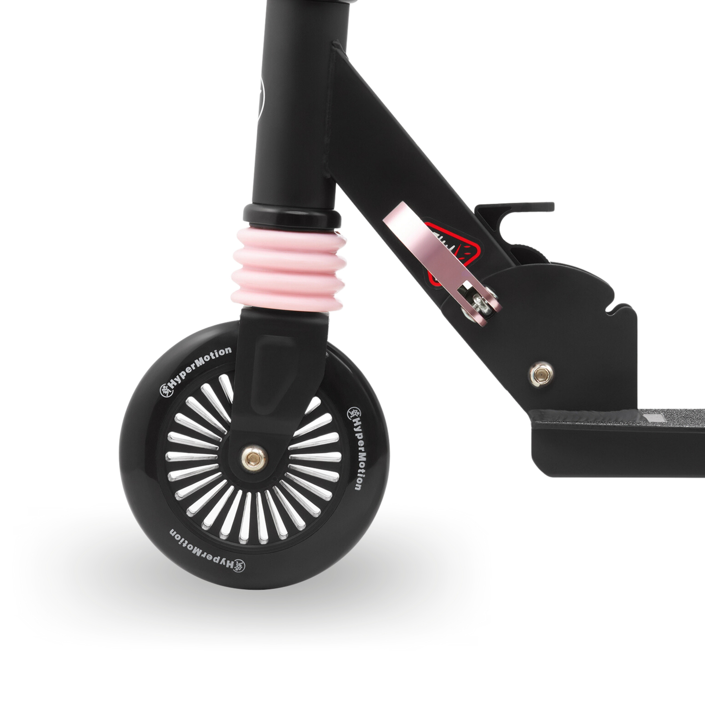 Monopattino a due ruote con ammortizzatore WALLY 4-9 anni da HyperMotion nero-rosa