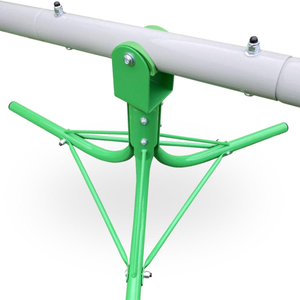 Altalena da giardino 2 in 1, trave di equilibrio per 2 persone con funzione carosello a 360 gradi