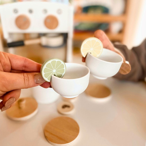 Macchina per caffè e tè in legno con accessori - caffetteria