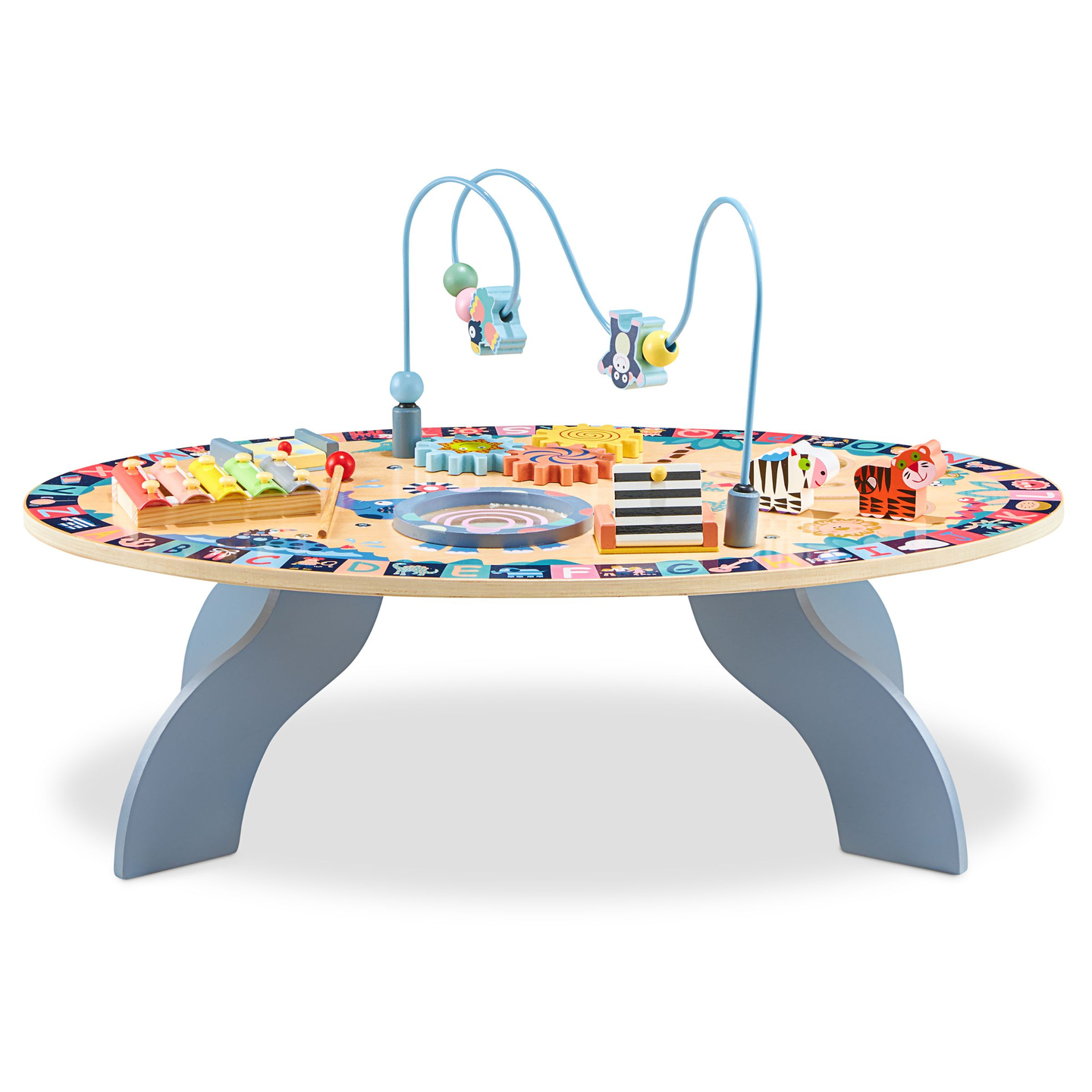 Tavolo didattico in legno 7in1, musicale, sensoriale