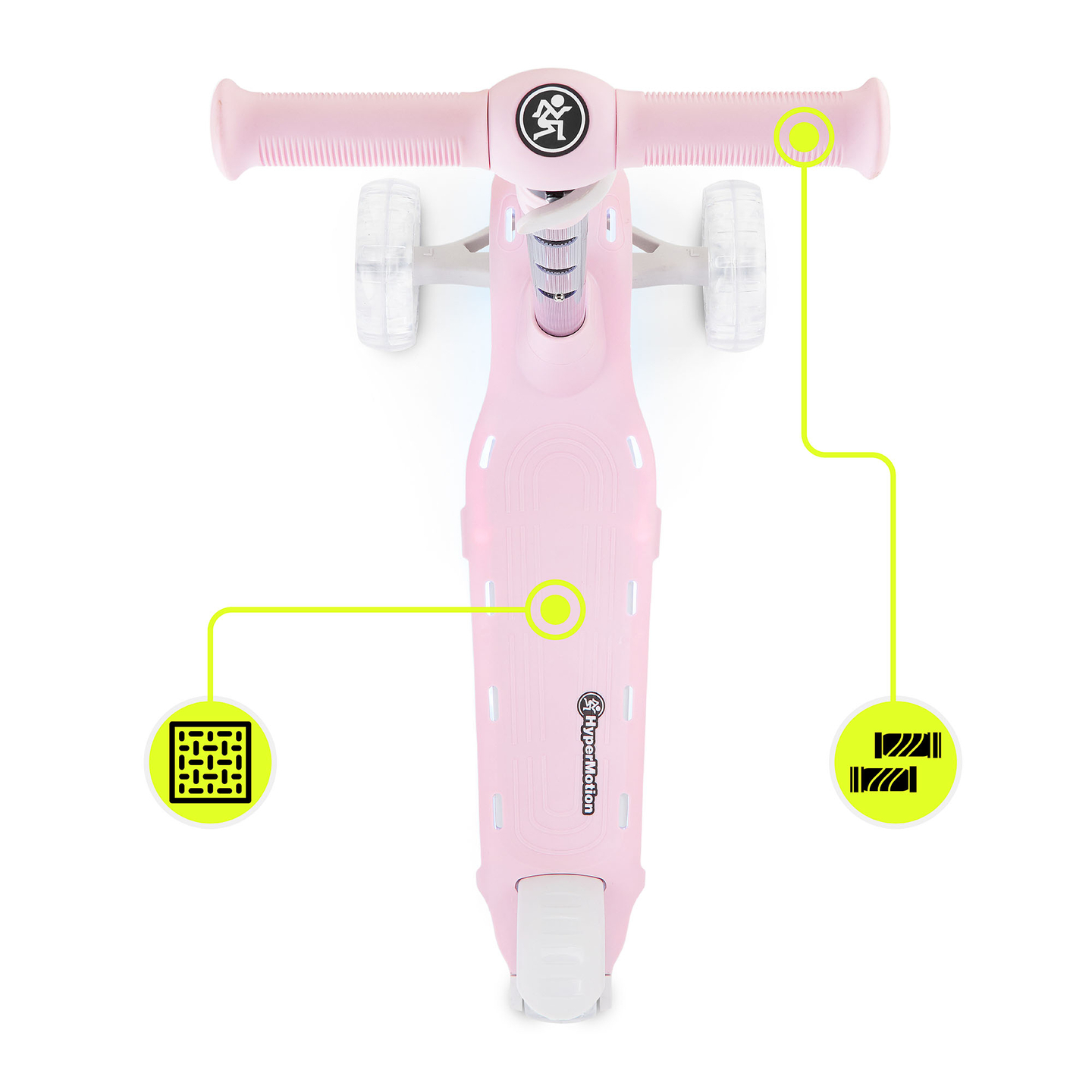 Monopattino elettrico HyperMotion BECKY - illuminazione LED RGB, rosa