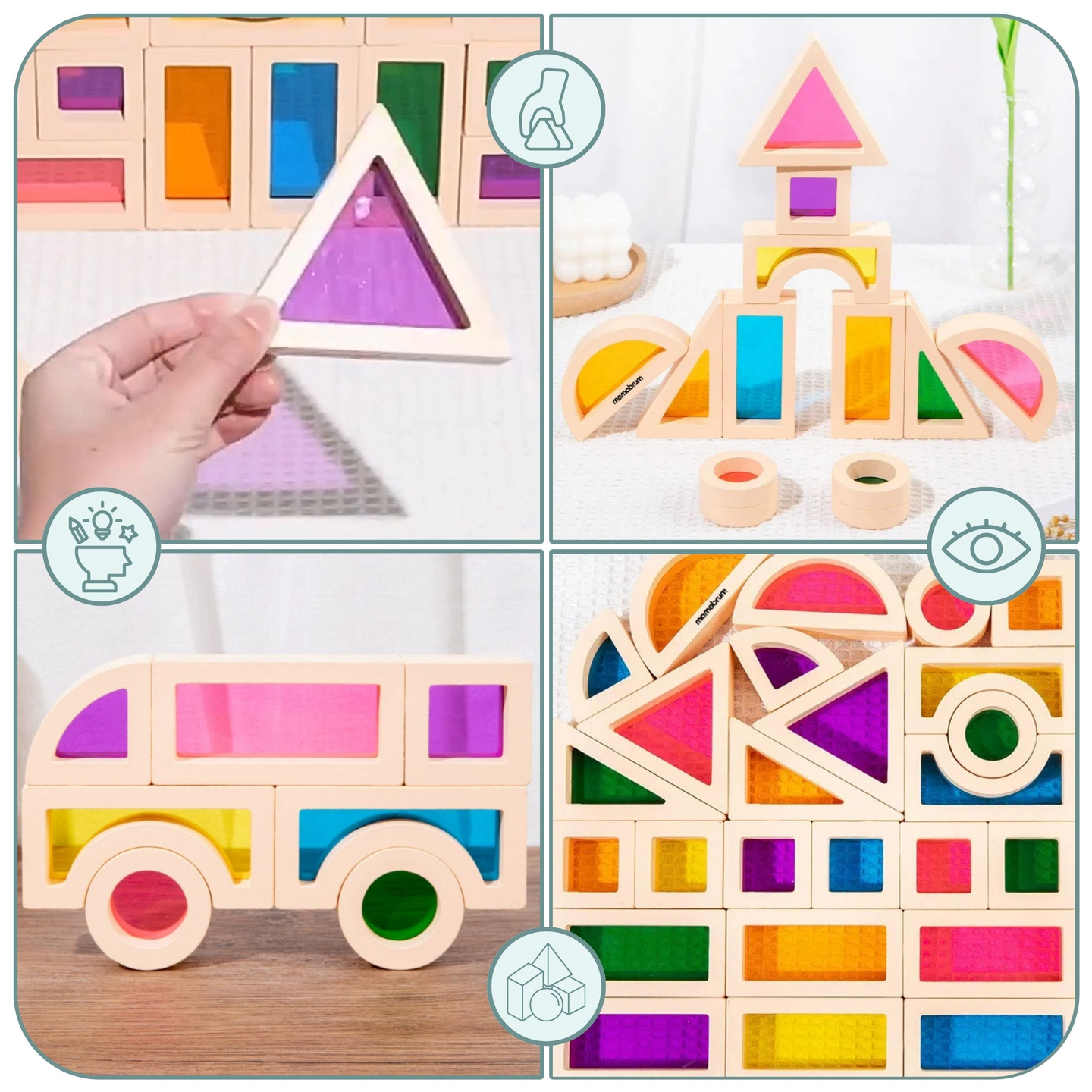 Blocchi di legno arcobaleno - 25 elementi