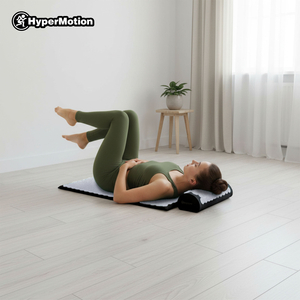 Tappetino per agopressione con cuscino e fodera - 72 cm HyperMotion nero e bianco