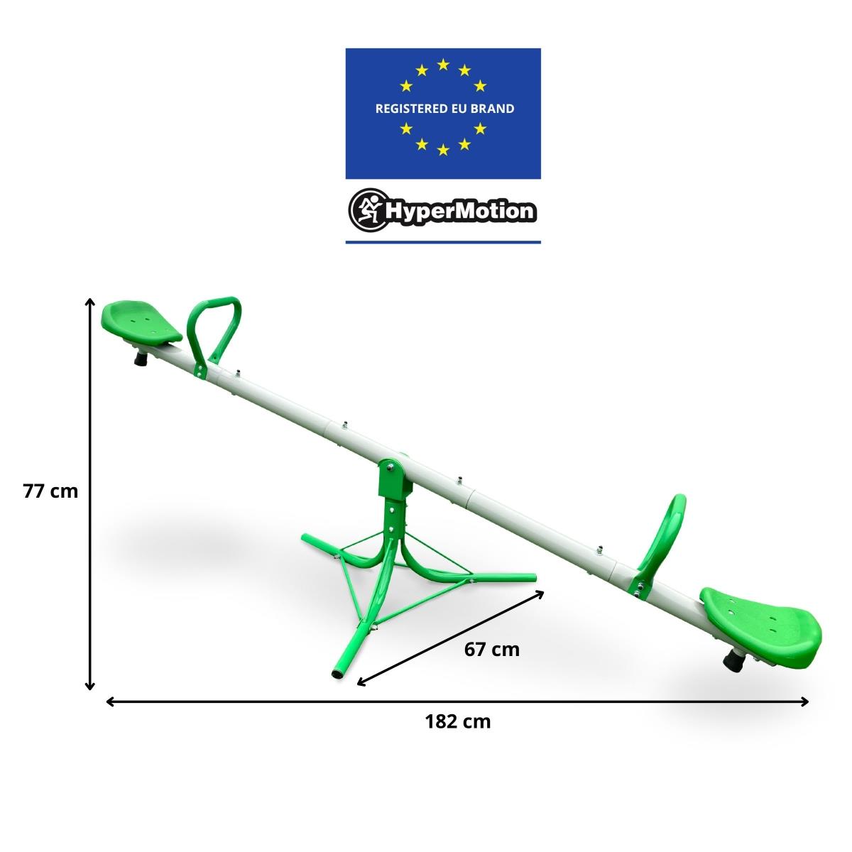 Altalena da giardino 2 in 1, trave di equilibrio per 2 persone con funzione carosello a 360 gradi