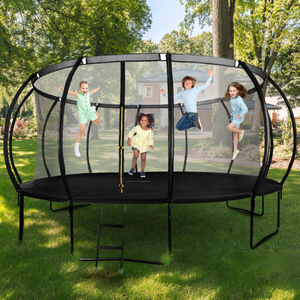 Trampolino da giardino XXXL per bambini HyperMotion - 487 cm 16FT - con scala e rete interna - per casa e giardino - max 150 kg