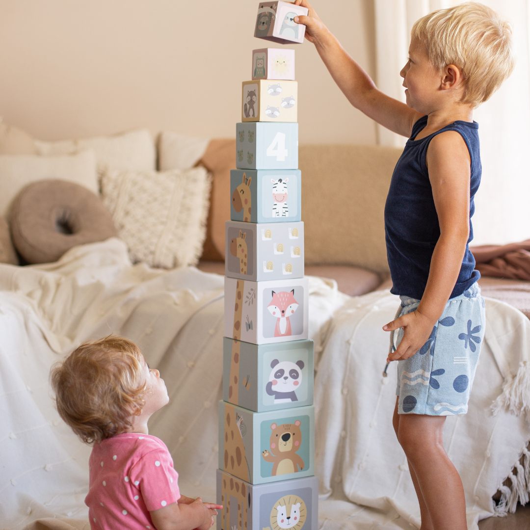 Torre dei puzzle per bambini 10 pezzi - numeri e animali