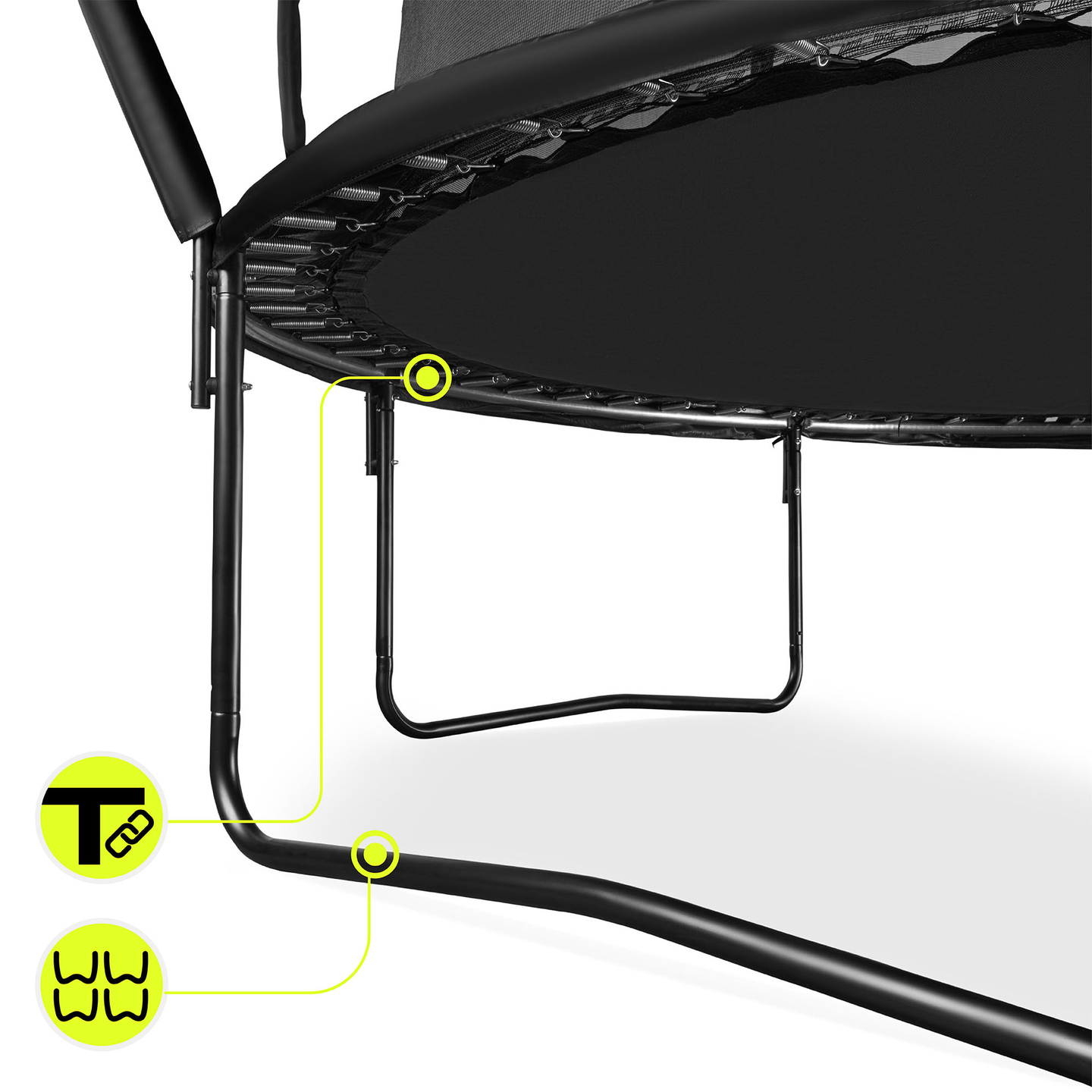 Trampolino da giardino XXL per bambini HyperMotion - 366 cm 12FT - con scala e rete interna - per casa e giardino - 150 kg max