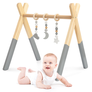 Baby Gym, supporto educativo in legno - colore grigio