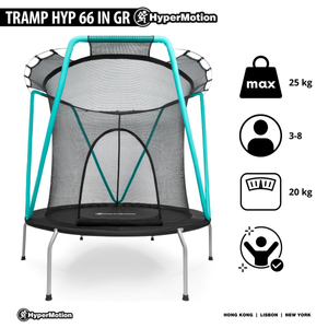 Trampolino Mint 167 cm con rete protettiva - per bambini 3-8 anni - per casa e giardino
