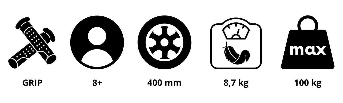 Monopattino da città Hypermotion RUNKIE con ruote gonfiabili da 40 cm (16'')