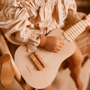 Chitarra di legno per bambini - ukulele - colore rosa