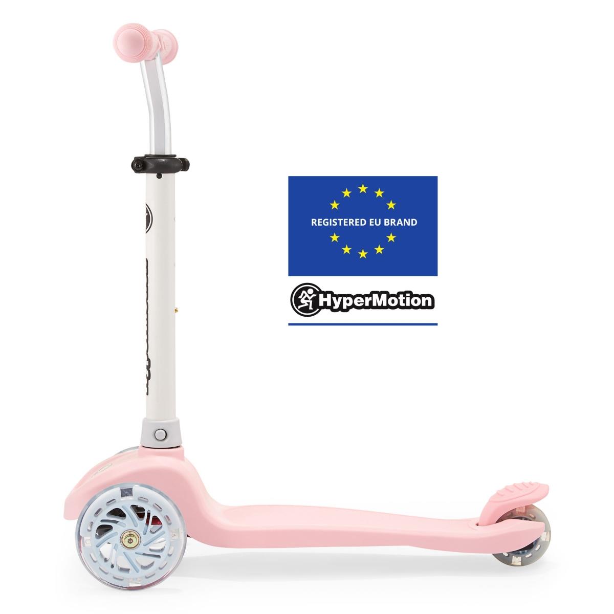Monopattino a tre ruote TRINGO, 3-8 anni - rosa + ruote LED luminose