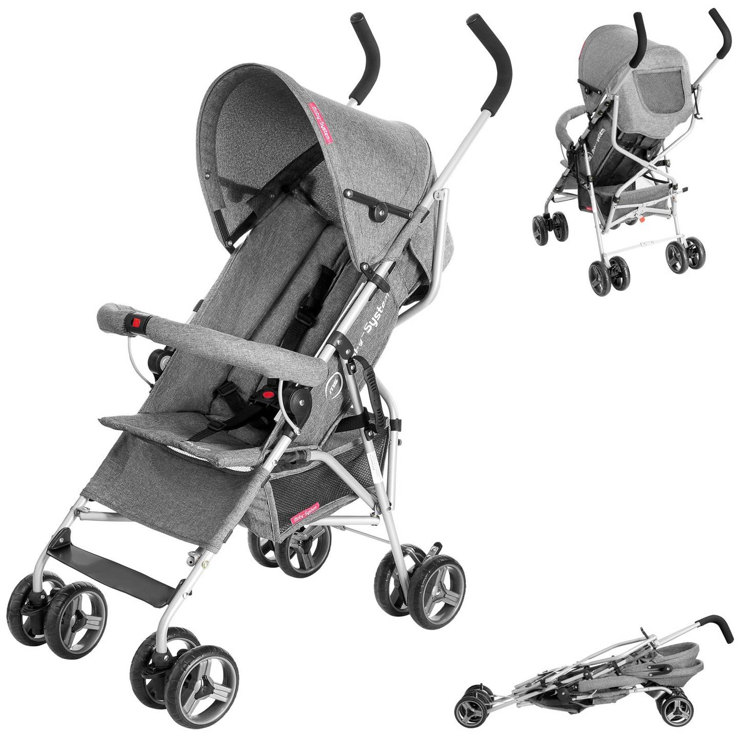 Carrozzina leggera, Moby-System Barton colore: grigio 