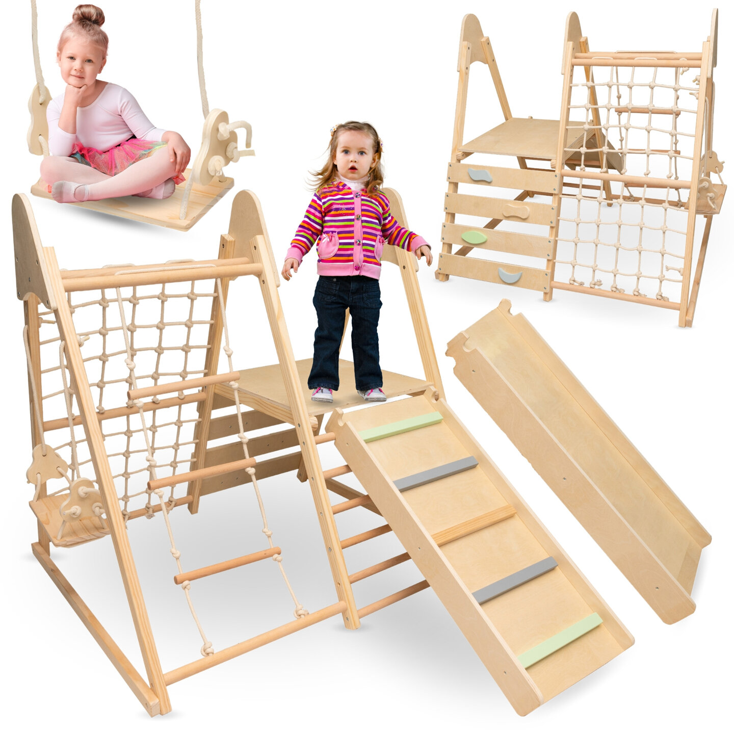 Parco giochi in legno XL 5in1