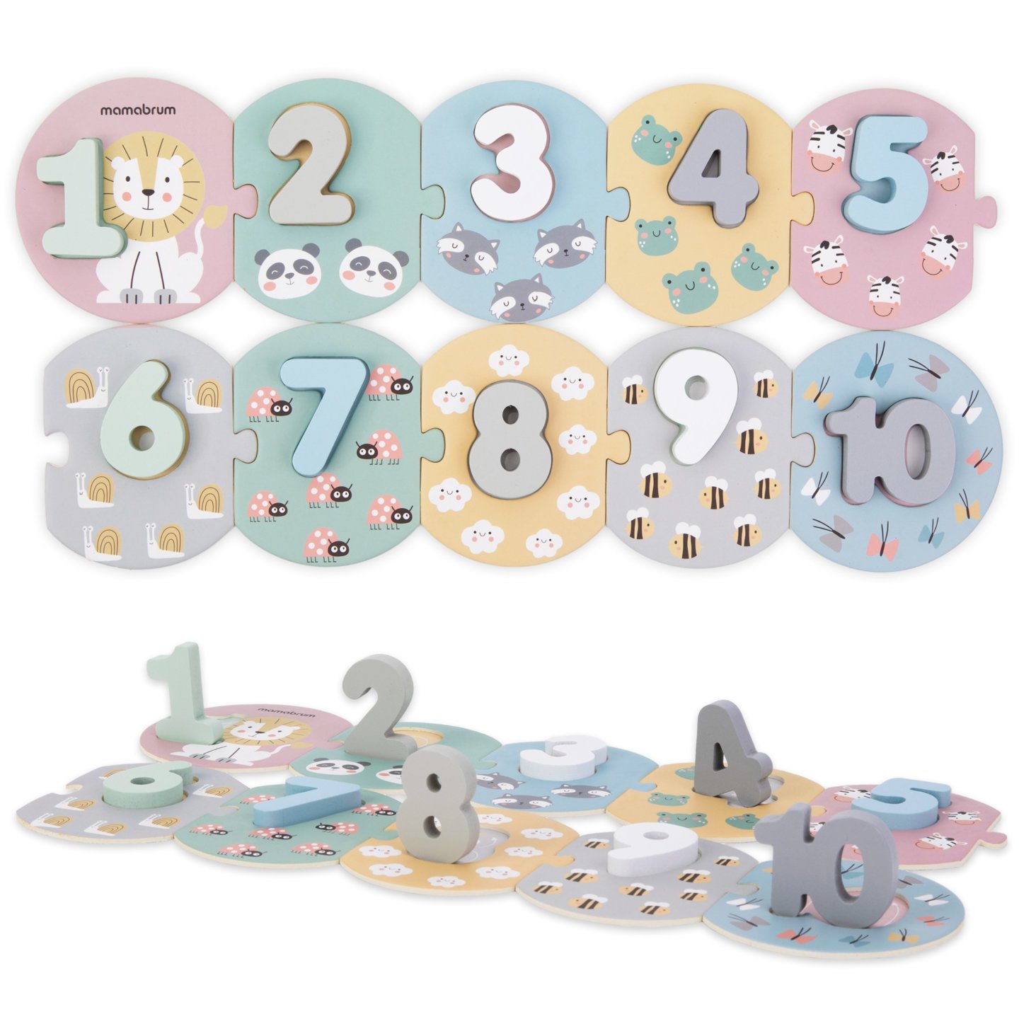 Puzzle numerici educativi in legno