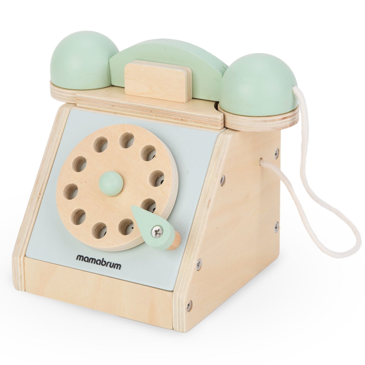 Telefono retrò in legno - menta